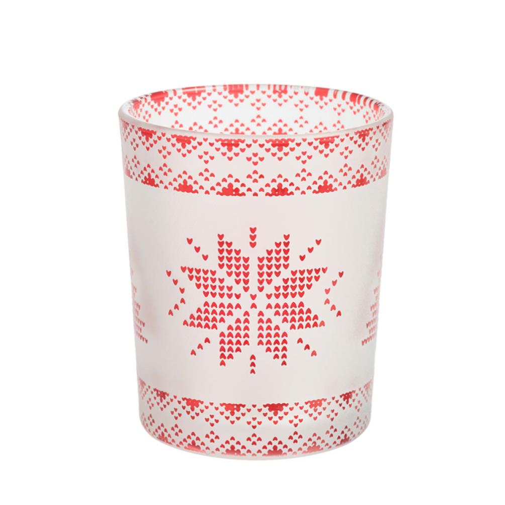 Yankee Candle Red Nordic Frosted Glass Tea Light / Votive Holder £2.39